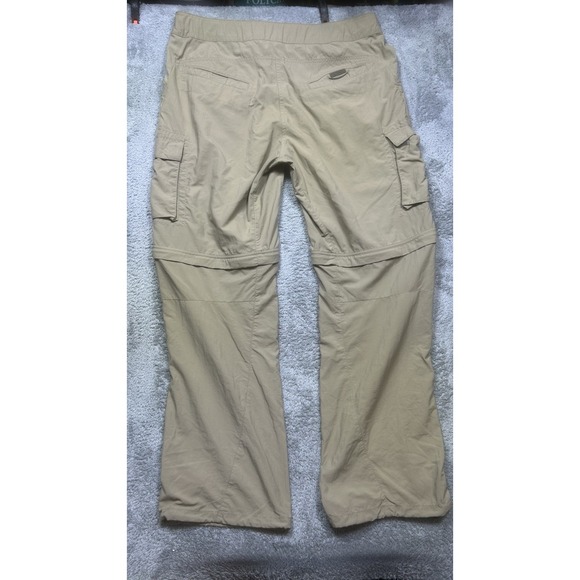Mountain Hardwear Convertible Pants Mens XL LONG Beige Belted Nylon Outdoor Hike - Picture 12 of 16